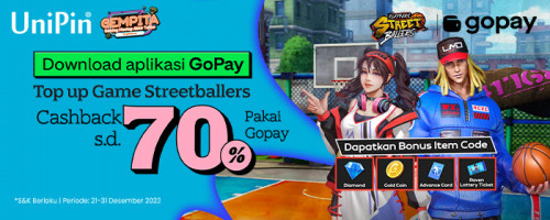 Top Up Game Streetballers di UniPin Pakai GoPay Cashback hingga 10Ribu & Dapatkan Bonus Item Code!